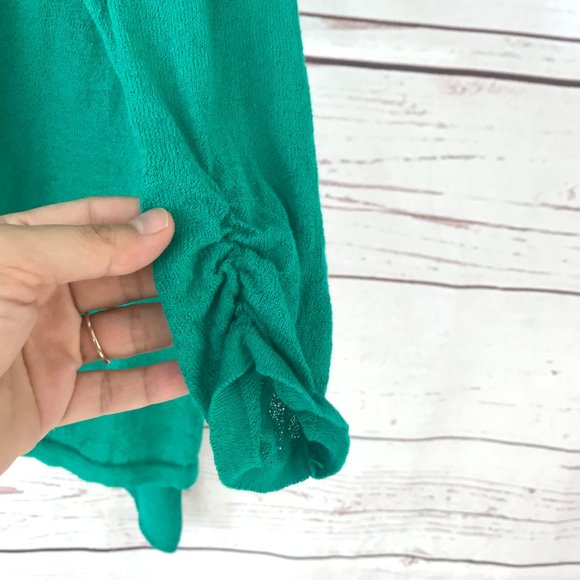 Chico's Solid Ruffle Cardigan Size 1 - Picture 7 of 13